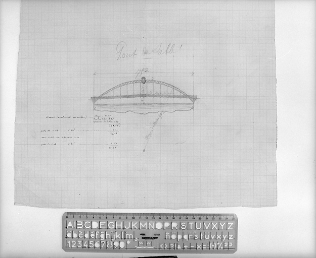 Projet de pont suspendu.