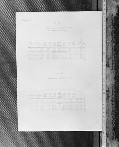 Projet de remaniement : 'Restauration de la façade du nord avec terrasse au 1er étage. Restauration de la façade du nord'.