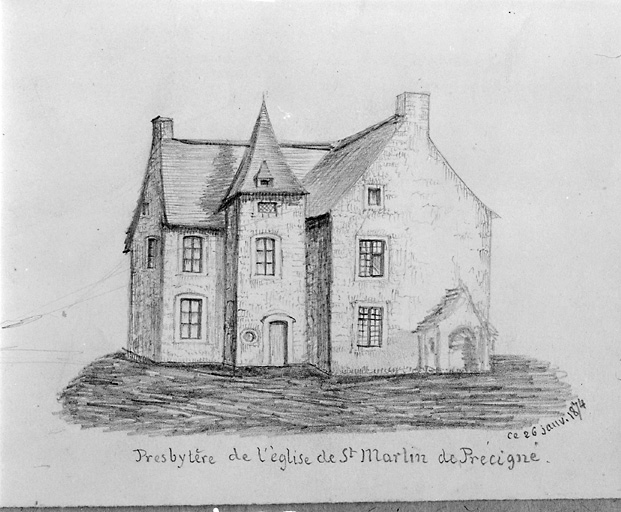 'Presbytère de l'église de St Martin de Précigné'.