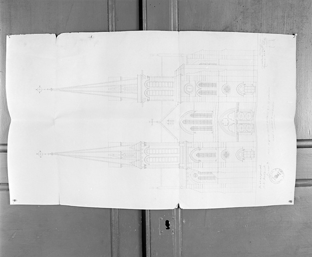 Second projet : autre version de l'élévation nord.