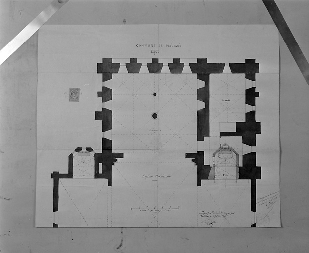 Plan du transept et du choeur.