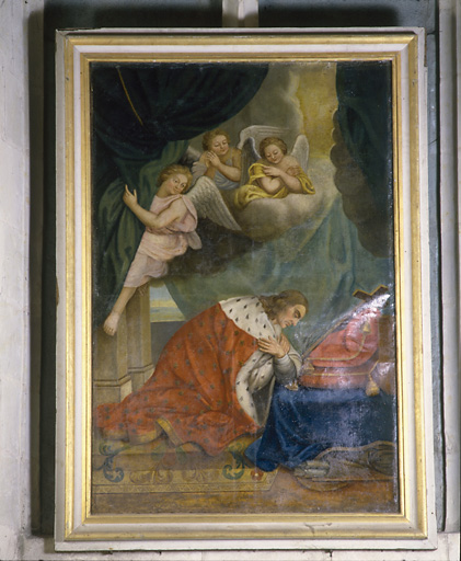 Tableau : saint Louis adorant la croix