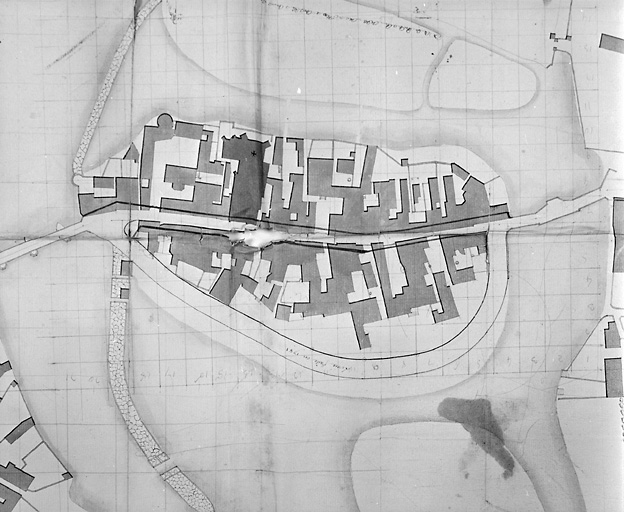 Plan de Sablé-sur-Sarthe (détail) : quartier de l'Ile.