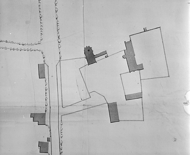 Plan de Sablé (détail) : prieuré Saint-Nicolas.