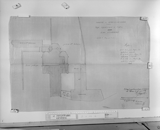 'Etat actuel de l'Eglise paroissiale. Plan d'ensemble'.