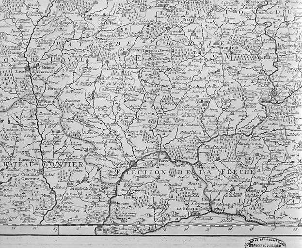 Extrait de la carte des provinces du Maine et du Perche.