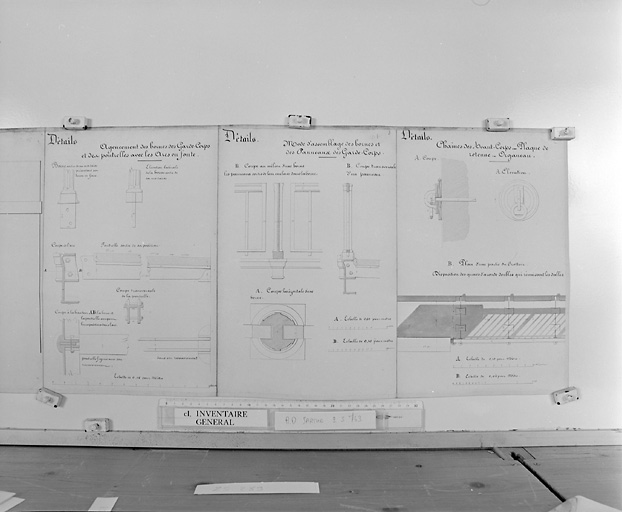 Projet d'élargissement, détail des bornes, des chaînes et des modes d'assemblages.