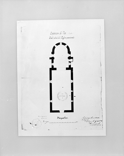 'Etat actuel de l'Eglise paroissiale. Plan par terre'.