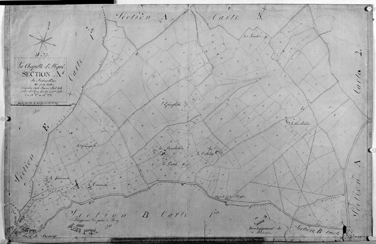 Extrait du plan cadastral de 1825, section A1, ensemble