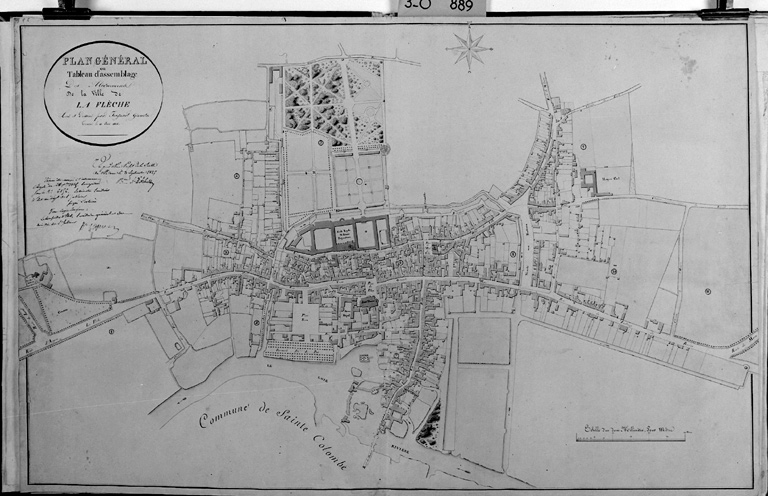 'Plan-voyer de la ville de La Flèche, tableau d'assemblage'.