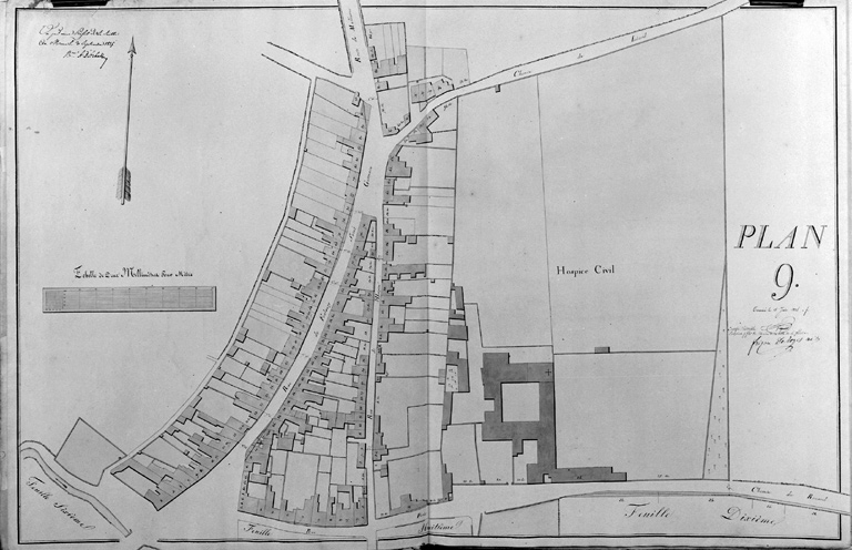 'Plan-voyer de la ville de La Flèche, plan 9', quartier de la rue du Faubourg-Saint-Germain.