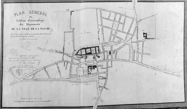 'Plan général des alignements de La Flèche', tableau d'assemblage.