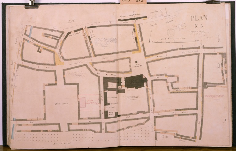 'Plan général des alignements de La Flèche', plan 5, les quartiers centraux.