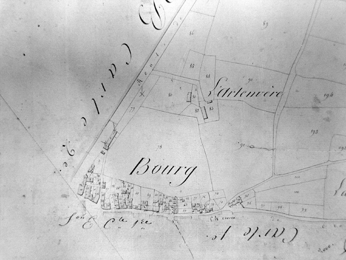 Plan du village, extrait du plan cadastral de 1825, section C 1