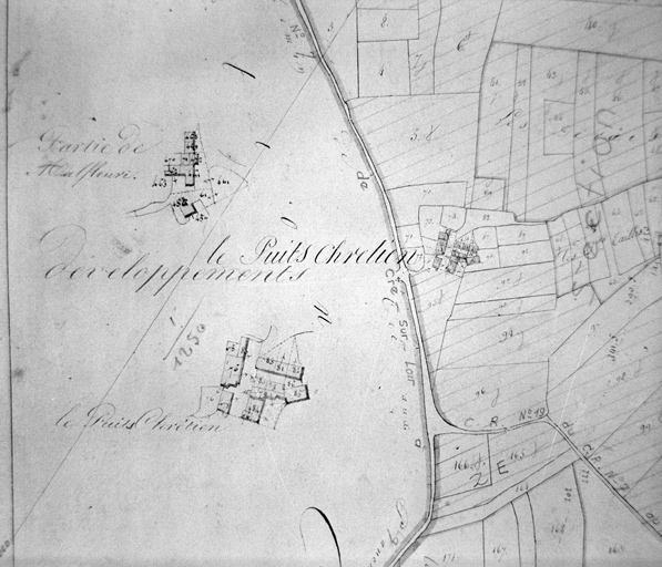 Le Puits-Chrétien, extrait de plan cadastral de 1828, section B 1