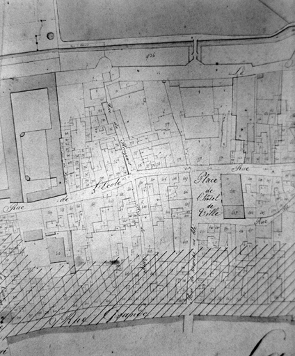 Le quartier de l'ancien hôtel-de-Ville, extrait du plan cadastral de 1823, section A