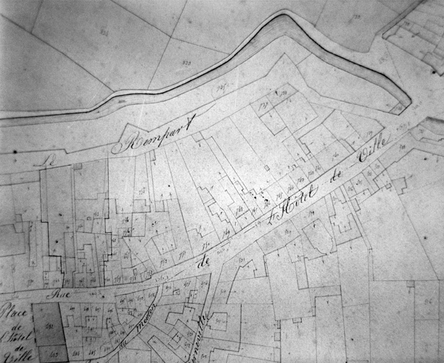 Le quartier de l'ancien couvent Notre-Dame, extrait du plan cadastral de 1823, section A