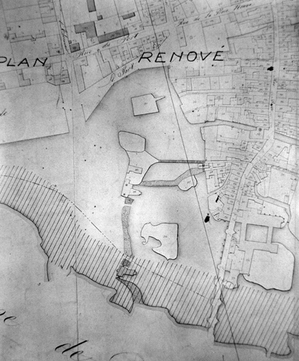 Le port et les moulins, extrait du plan cadastral de 1823, section B