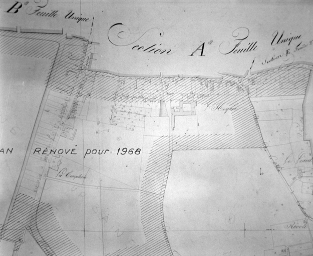 Quartier de l'ancienne Visitation, extrait du plan cadastral de 1823, section C1.