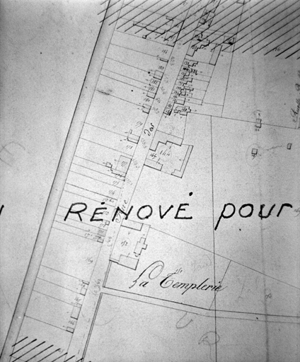 Partie orientale de la rue de la Tour-d'Auvergne, extrait du plan cadastral de 1823, section C1.