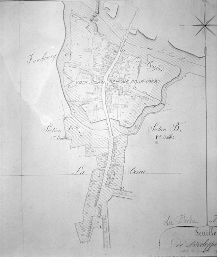 Ville rive gauche (quartier de la Beufferie), extrait du plan cadastral de 1826, sections H1 et G1.