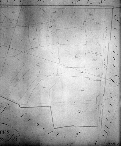 Extrait du plan cadastral de 1824, section D 3