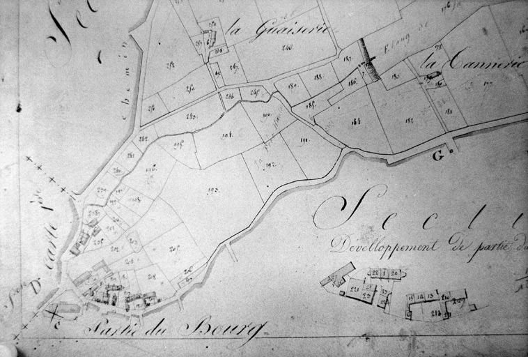 Extrait du plan cadastral de 1824, section A 1.