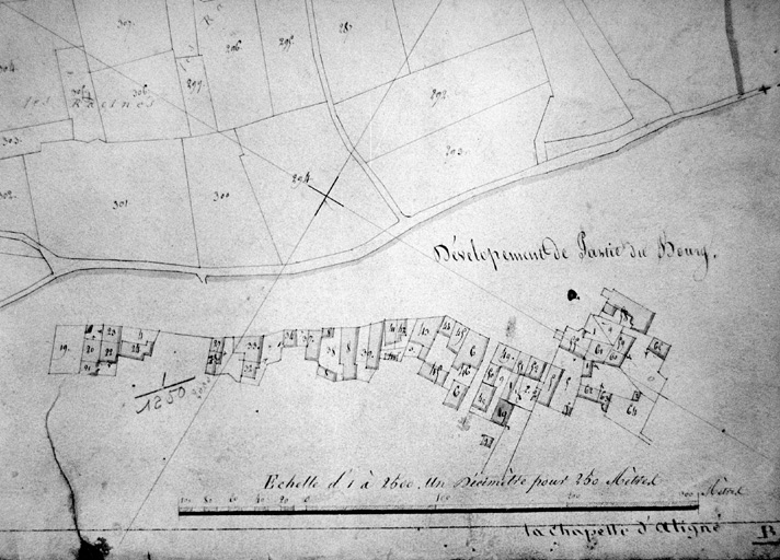 Extrait du plan cadastral de 1825, section B 1.