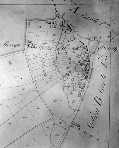 Extrait du plan cadastral de 1825, section B1.