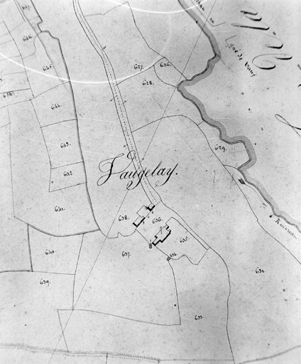 Vaugelay, extrait du plan cadastral de 1824, section A2.