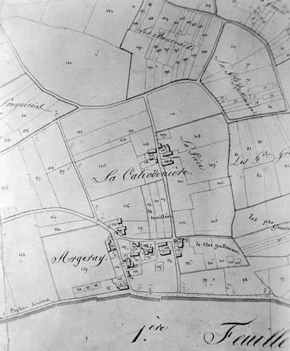 Argeray, la Calivoinère, extrait du plan cadastral de 1824, section C 1.