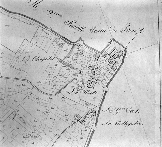 Extrait du plan cadastral de 1825, section C 2, n° 1052