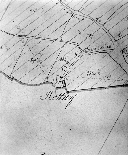 Le Rottay, extrait du plan cadastral de 1824, section B 3, n° 889