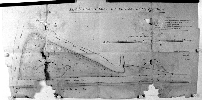 'Plan des allées du château de la Flèche'.