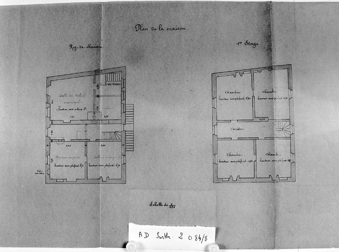 'Bureau de poste, plan du rez-de-chaussée et du premier étage'.