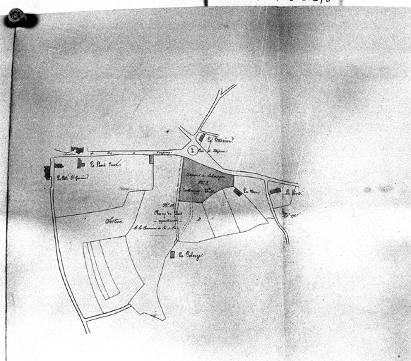 Plan d'un terrain à échanger pour la création du nouveau cimetière, lavis, [s. n.], 1856