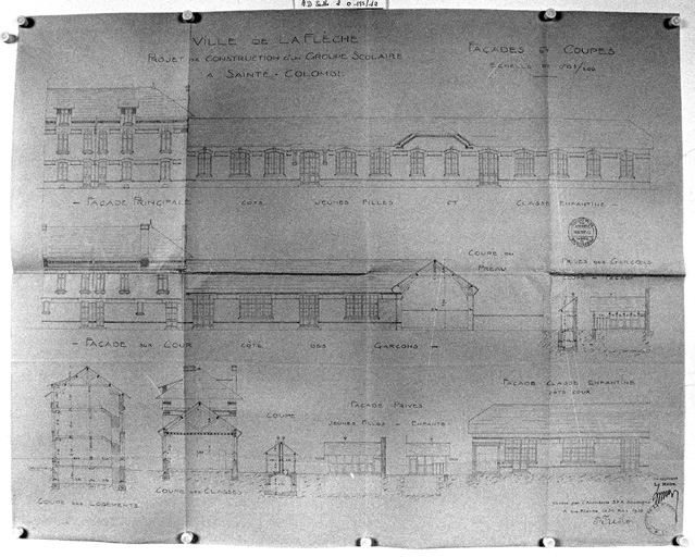 Ecole, 'façades et coupes'.