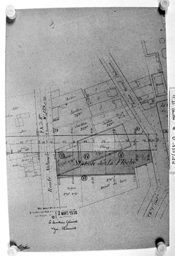 'Station de La Flèche', plan de masse.