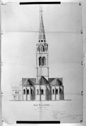 'Projet d'absides et de flèche', élévation orientale.