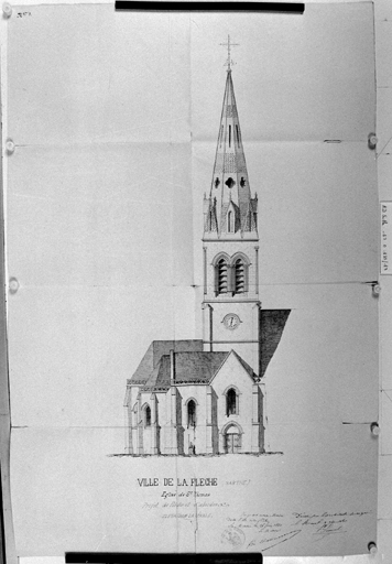 'Projet d'absides et de flèche', élévation nord.