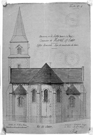 'Etat actuel, projet de reconstruction du choeur'.