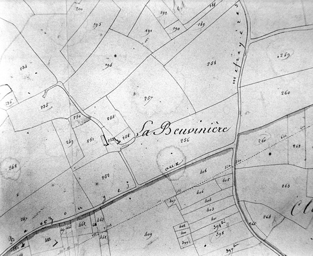 Extrait du plan cadastral de 1824, section A 2, n° 253, éch = 1/2500e
