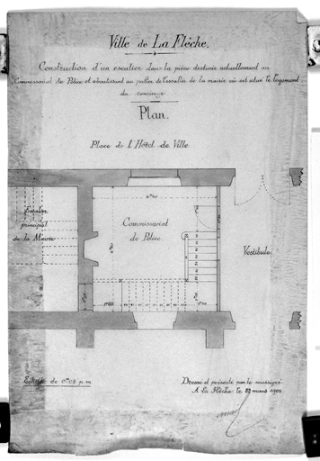 'Construction d'un escalier', plan actuel.