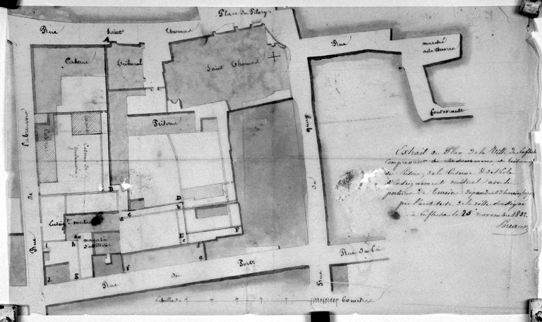 Ptrojet de construction d'une caserne de gendramerie, plan de masse.