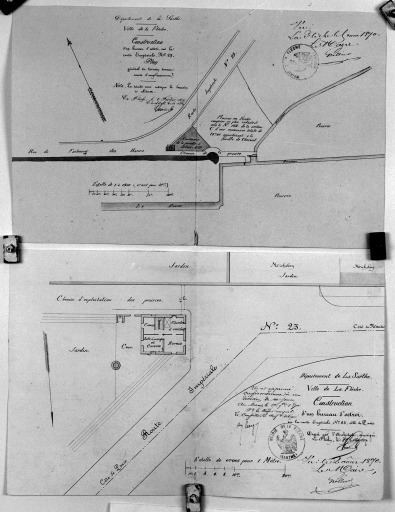 Bureau d'octroi boulevard de Montréal, plan de situation et plan de masse.