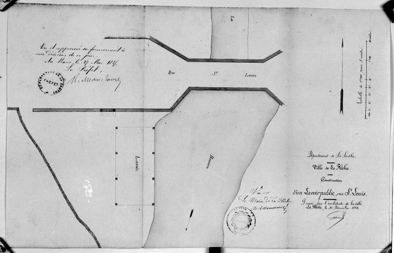 Plan de situation du lavoir rue Saint-Louis.