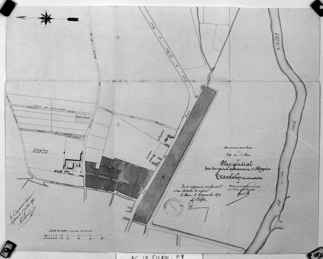 'Plan général des terrains avoisinant l'hospice'.