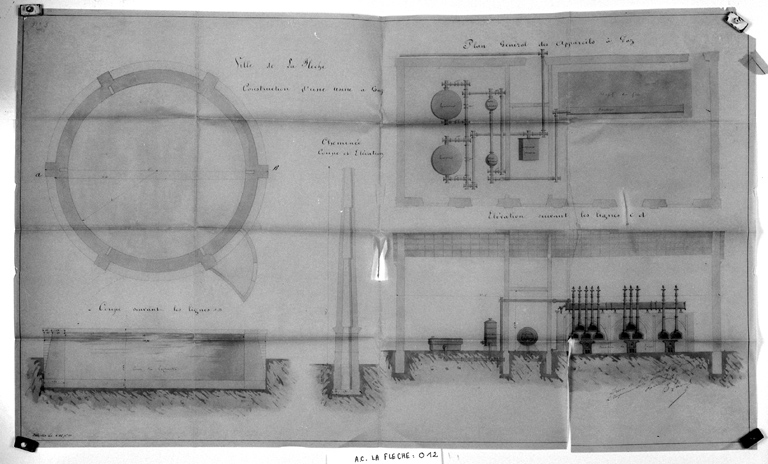 'Construction d'une usine à gaz, plan général des appareils à gaz'.