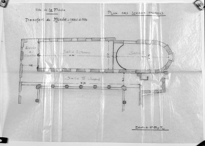 'Transfert du Musée à l'Hôtel-de-Ville, plan des locaux proposés'.