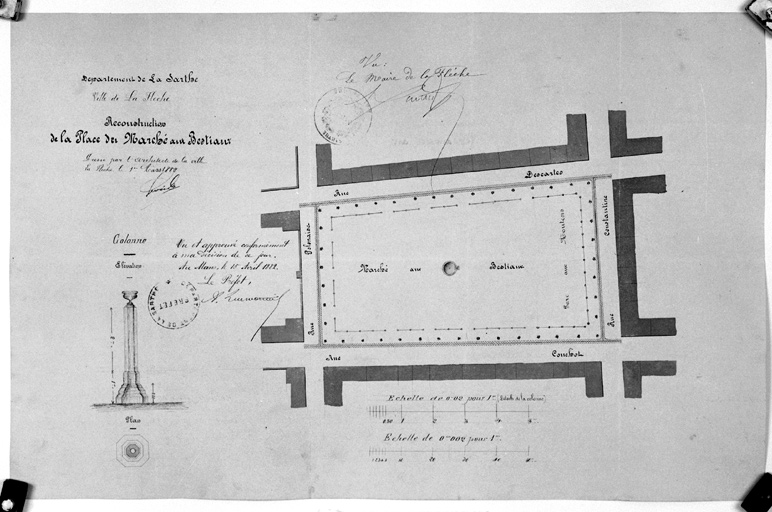 'Construction de la place du Marché-aux-Bestiaux' (actuelle place du Champ-de-Foire).